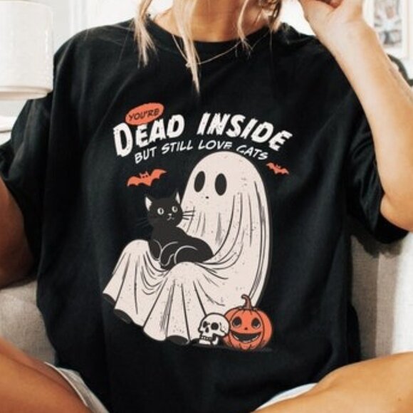 Unbranded Other - Funny Cat Shirt, Dead Inside But Still Love Cats Halloween Shirt